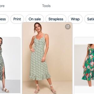 Lulus green floral print midi dress
